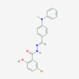 5-bromo-2-hydroxy-N'-[(E)-{4-[methyl(phenyl)amino]phenyl}methylidene]benzohydrazide