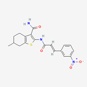 6-methyl-2-{[3-(3-nitrophenyl)acryloyl]amino}-4,5,6,7-tetrahydro-1-benzothiophene-3-carboxamide