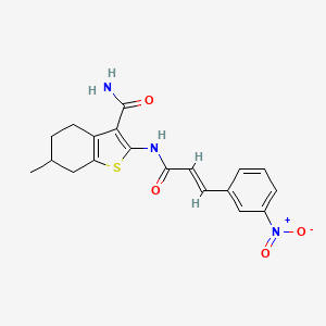 molecular formula C19H19N3O4S B3903105 6-methyl-2-{[3-(3-nitrophenyl)acryloyl]amino}-4,5,6,7-tetrahydro-1-benzothiophene-3-carboxamide 