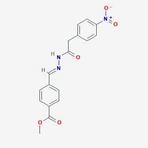 molecular formula C17H15N3O5 B390311 Methyl 4-[2-({4-nitrophenyl}acetyl)carbohydrazonoyl]benzoate 