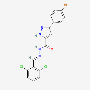 molecular formula C17H11BrCl2N4O B3903116 3-(4-bromophenyl)-N'-(2,6-dichlorobenzylidene)-1H-pyrazole-5-carbohydrazide 