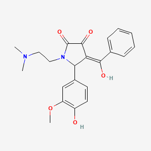 molecular formula C22H24N2O5 B3903118 4-benzoyl-1-[2-(dimethylamino)ethyl]-3-hydroxy-5-(4-hydroxy-3-methoxyphenyl)-1,5-dihydro-2H-pyrrol-2-one 
