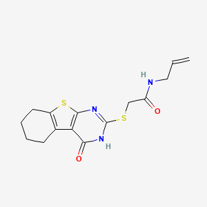 molecular formula C15H17N3O2S2 B3903134 N-allyl-2-[(4-oxo-3,4,5,6,7,8-hexahydro[1]benzothieno[2,3-d]pyrimidin-2-yl)thio]acetamide CAS No. 5965-97-9
