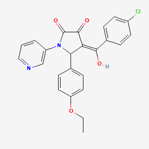 molecular formula C24H19ClN2O4 B3903144 4-(4-chlorobenzoyl)-5-(4-ethoxyphenyl)-3-hydroxy-1-(3-pyridinyl)-1,5-dihydro-2H-pyrrol-2-one 