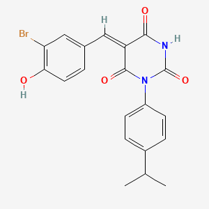 molecular formula C20H17BrN2O4 B3903151 5-(3-bromo-4-hydroxybenzylidene)-1-(4-isopropylphenyl)-2,4,6(1H,3H,5H)-pyrimidinetrione 