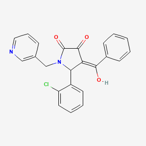 molecular formula C23H17ClN2O3 B3903153 4-benzoyl-5-(2-chlorophenyl)-3-hydroxy-1-(3-pyridinylmethyl)-1,5-dihydro-2H-pyrrol-2-one 