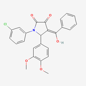 molecular formula C25H20ClNO5 B3903164 4-benzoyl-1-(3-chlorophenyl)-5-(3,4-dimethoxyphenyl)-3-hydroxy-1,5-dihydro-2H-pyrrol-2-one 