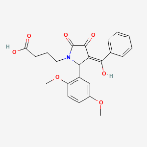 molecular formula C23H23NO7 B3903170 4-[3-benzoyl-2-(2,5-dimethoxyphenyl)-4-hydroxy-5-oxo-2,5-dihydro-1H-pyrrol-1-yl]butanoic acid 