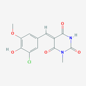 5-(3-chloro-4-hydroxy-5-methoxybenzylidene)-1-methyl-2,4,6(1H,3H,5H)-pyrimidinetrione