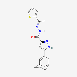 molecular formula C20H24N4OS B3903183 3-(1-adamantyl)-N'-[1-(2-thienyl)ethylidene]-1H-pyrazole-5-carbohydrazide 