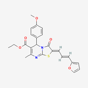 molecular formula C24H22N2O5S B3903186 ethyl 2-[3-(2-furyl)-2-propen-1-ylidene]-5-(4-methoxyphenyl)-7-methyl-3-oxo-2,3-dihydro-5H-[1,3]thiazolo[3,2-a]pyrimidine-6-carboxylate 