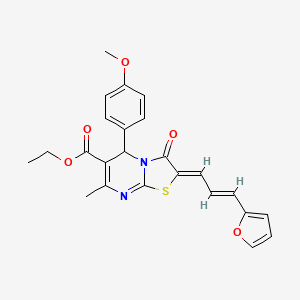 ethyl 2-[3-(2-furyl)-2-propen-1-ylidene]-5-(4-methoxyphenyl)-7-methyl-3-oxo-2,3-dihydro-5H-[1,3]thiazolo[3,2-a]pyrimidine-6-carboxylate