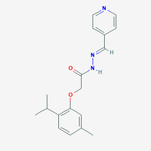 molecular formula C18H21N3O2 B390319 2-(2-isopropyl-5-methylphenoxy)-N'-(4-pyridinylmethylene)acetohydrazide CAS No. 298190-49-5