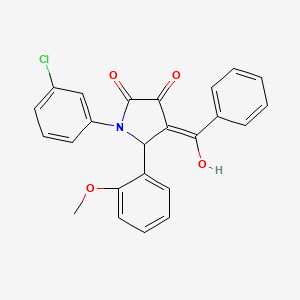 molecular formula C24H18ClNO4 B3903239 4-benzoyl-1-(3-chlorophenyl)-3-hydroxy-5-(2-methoxyphenyl)-1,5-dihydro-2H-pyrrol-2-one 
