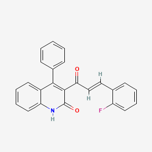 molecular formula C24H16FNO2 B3903251 3-[3-(2-fluorophenyl)acryloyl]-4-phenyl-2(1H)-quinolinone CAS No. 5967-14-6