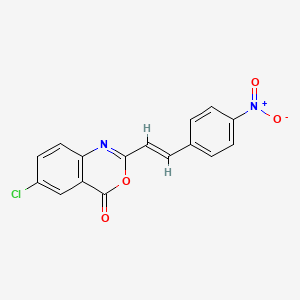 molecular formula C16H9ClN2O4 B3903265 6-chloro-2-[2-(4-nitrophenyl)vinyl]-4H-3,1-benzoxazin-4-one 
