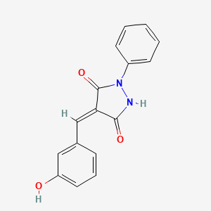 molecular formula C16H12N2O3 B3903267 4-(3-hydroxybenzylidene)-1-phenyl-3,5-pyrazolidinedione 