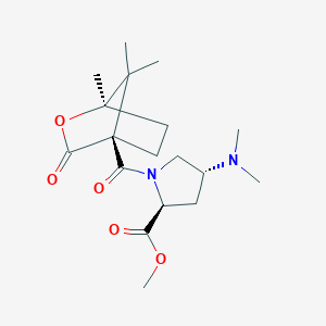 molecular formula C18H28N2O5 B3903279 methyl (2S,4R)-4-(dimethylamino)-1-{[(1R,4S)-1,7,7-trimethyl-3-oxo-2-oxabicyclo[2.2.1]hept-4-yl]carbonyl}pyrrolidine-2-carboxylate 