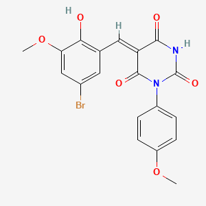 5-(5-bromo-2-hydroxy-3-methoxybenzylidene)-1-(4-methoxyphenyl)-2,4,6(1H,3H,5H)-pyrimidinetrione