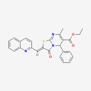 ethyl 7-methyl-3-oxo-5-phenyl-2-(2-quinolinylmethylene)-2,3-dihydro-5H-[1,3]thiazolo[3,2-a]pyrimidine-6-carboxylate