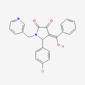 molecular formula C23H17ClN2O3 B3903309 4-benzoyl-5-(4-chlorophenyl)-3-hydroxy-1-(3-pyridinylmethyl)-1,5-dihydro-2H-pyrrol-2-one 