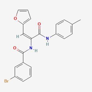 molecular formula C21H17BrN2O3 B3903317 3-bromo-N-(2-(2-furyl)-1-{[(4-methylphenyl)amino]carbonyl}vinyl)benzamide 
