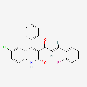 6-chloro-3-[3-(2-fluorophenyl)acryloyl]-4-phenyl-2(1H)-quinolinone