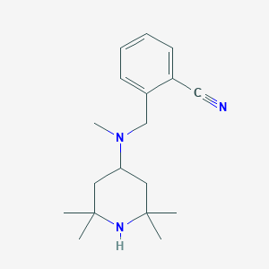 molecular formula C18H27N3 B3903327 2-{[methyl(2,2,6,6-tetramethylpiperidin-4-yl)amino]methyl}benzonitrile 
