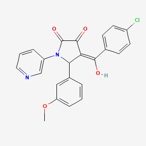 molecular formula C23H17ClN2O4 B3903340 4-(4-chlorobenzoyl)-3-hydroxy-5-(3-methoxyphenyl)-1-(3-pyridinyl)-1,5-dihydro-2H-pyrrol-2-one 