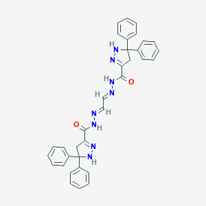 molecular formula C34H30N8O2 B390337 N-[(E)-[(2E)-2-[(5,5-diphenyl-1,4-dihydropyrazole-3-carbonyl)hydrazinylidene]ethylidene]amino]-5,5-diphenyl-1,4-dihydropyrazole-3-carboxamide 