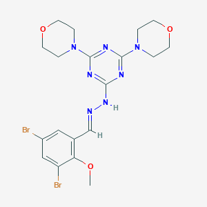 molecular formula C19H23Br2N7O3 B390338 3,5-Dibromo-2-methoxybenzaldehyde [4,6-di(4-morpholinyl)-1,3,5-triazin-2-yl]hydrazone 