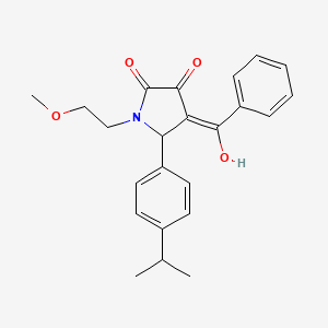 molecular formula C23H25NO4 B3903390 4-benzoyl-3-hydroxy-5-(4-isopropylphenyl)-1-(2-methoxyethyl)-1,5-dihydro-2H-pyrrol-2-one 