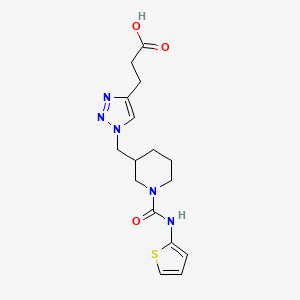 molecular formula C16H21N5O3S B3903429 3-[1-({1-[(2-thienylamino)carbonyl]piperidin-3-yl}methyl)-1H-1,2,3-triazol-4-yl]propanoic acid 