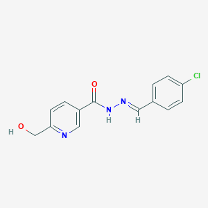 molecular formula C14H12ClN3O2 B390343 N'-(4-chlorobenzylidene)-6-(hydroxymethyl)nicotinohydrazide 