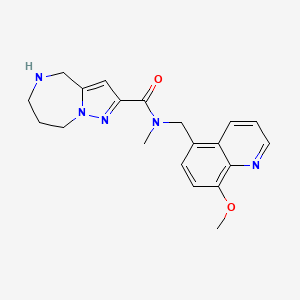 molecular formula C20H23N5O2 B3903435 N-[(8-methoxyquinolin-5-yl)methyl]-N-methyl-5,6,7,8-tetrahydro-4H-pyrazolo[1,5-a][1,4]diazepine-2-carboxamide 