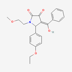 molecular formula C22H23NO5 B3903465 4-benzoyl-5-(4-ethoxyphenyl)-3-hydroxy-1-(2-methoxyethyl)-1,5-dihydro-2H-pyrrol-2-one 