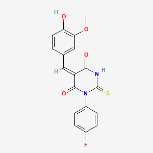 1-(4-fluorophenyl)-5-(4-hydroxy-3-methoxybenzylidene)-2-thioxodihydro-4,6(1H,5H)-pyrimidinedione