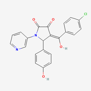 4-(4-chlorobenzoyl)-3-hydroxy-5-(4-hydroxyphenyl)-1-(3-pyridinyl)-1,5-dihydro-2H-pyrrol-2-one