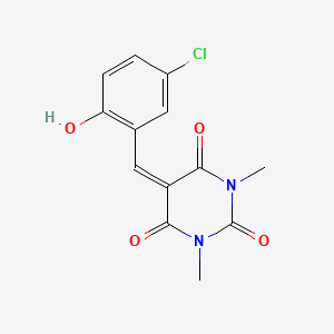 molecular formula C13H11ClN2O4 B3903475 5-(5-chloro-2-hydroxybenzylidene)-1,3-dimethyl-2,4,6(1H,3H,5H)-pyrimidinetrione 