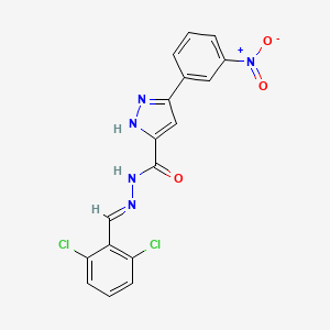 molecular formula C17H11Cl2N5O3 B3903497 N'-(2,6-dichlorobenzylidene)-3-(3-nitrophenyl)-1H-pyrazole-5-carbohydrazide 