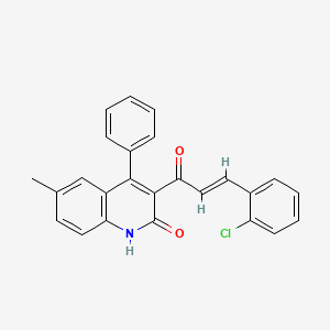 molecular formula C25H18ClNO2 B3903513 3-[3-(2-chlorophenyl)acryloyl]-6-methyl-4-phenyl-2(1H)-quinolinone 