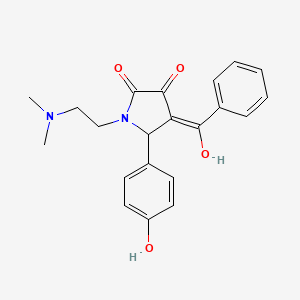 molecular formula C21H22N2O4 B3903516 4-benzoyl-1-[2-(dimethylamino)ethyl]-3-hydroxy-5-(4-hydroxyphenyl)-1,5-dihydro-2H-pyrrol-2-one 