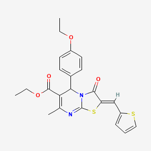 ethyl 5-(4-ethoxyphenyl)-7-methyl-3-oxo-2-(2-thienylmethylene)-2,3-dihydro-5H-[1,3]thiazolo[3,2-a]pyrimidine-6-carboxylate