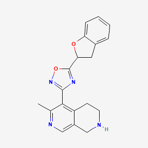 molecular formula C19H18N4O2 B3903521 5-[5-(2,3-dihydro-1-benzofuran-2-yl)-1,2,4-oxadiazol-3-yl]-6-methyl-1,2,3,4-tetrahydro-2,7-naphthyridine trifluoroacetate 