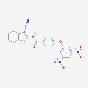 molecular formula C22H16N4O6S B390353 4-{3,5-bisnitrophenoxy}-N-(3-cyano-4,5,6,7-tetrahydro-1-benzothien-2-yl)benzamide 