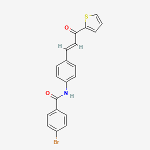 4-bromo-N-{4-[3-oxo-3-(2-thienyl)-1-propen-1-yl]phenyl}benzamide