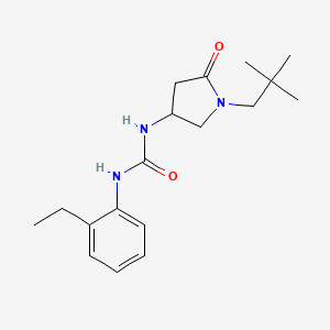 molecular formula C18H27N3O2 B3903543 N-[1-(2,2-dimethylpropyl)-5-oxo-3-pyrrolidinyl]-N'-(2-ethylphenyl)urea 