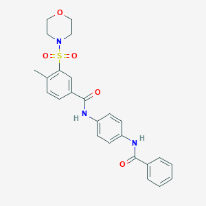 molecular formula C25H25N3O5S B390355 N-[4-(benzoylamino)phenyl]-4-methyl-3-(4-morpholinylsulfonyl)benzamide 