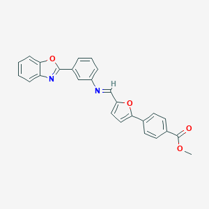 molecular formula C26H18N2O4 B390358 Methyl 4-[5-[[3-(1,3-benzoxazol-2-yl)phenyl]iminomethyl]furan-2-yl]benzoate 