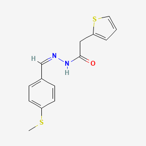 molecular formula C14H14N2OS2 B3903585 N'-[4-(methylthio)benzylidene]-2-(2-thienyl)acetohydrazide 